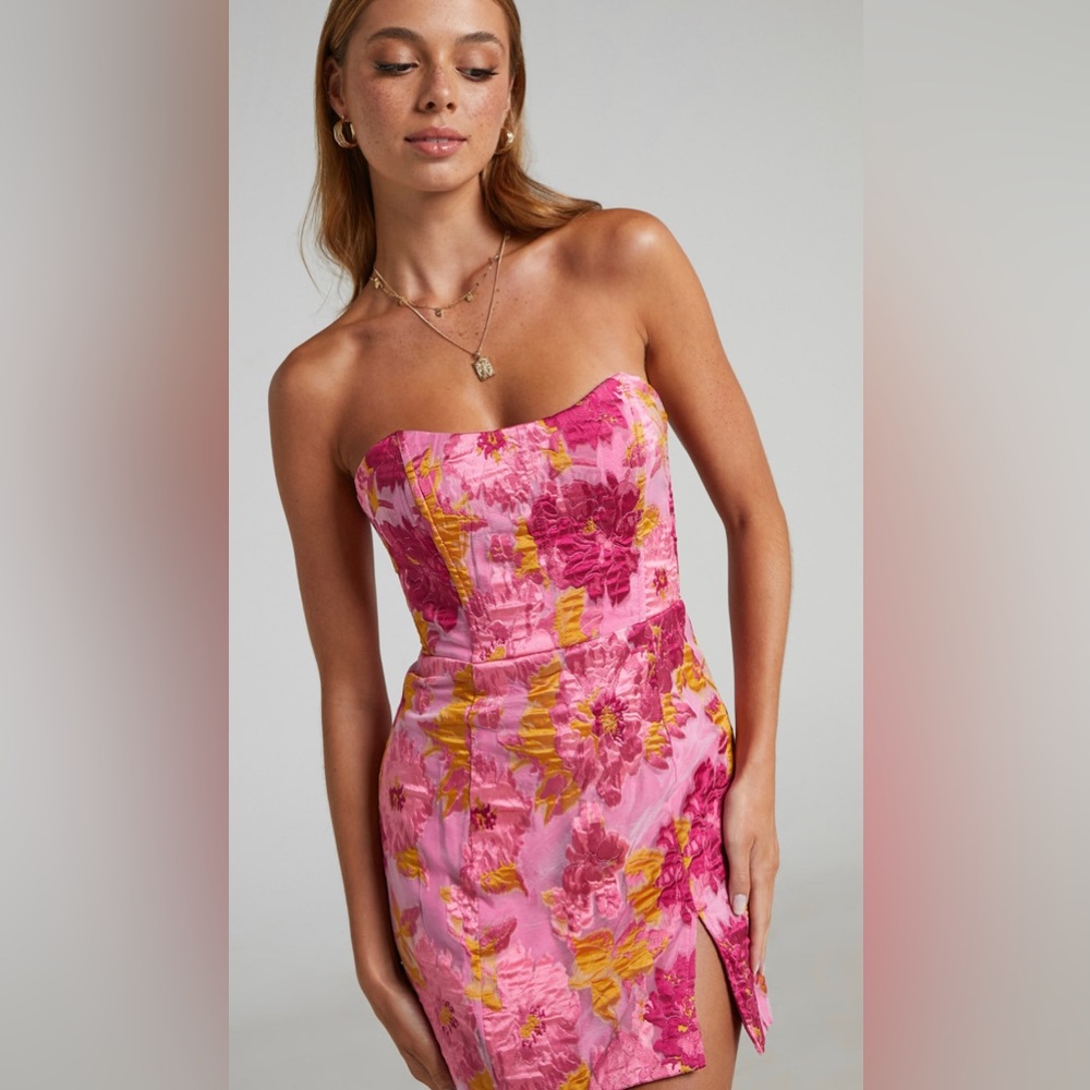 Showpo Brailey Strapless Mini Dress